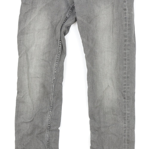 Marks and Spencer Womens Grey Cotton Skinny Jeans Size 8 Regular Zip