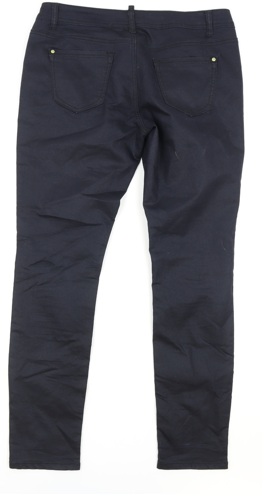 Jane Norman Womens Blue Cotton Skinny Jeans Size 12 Regular Zip