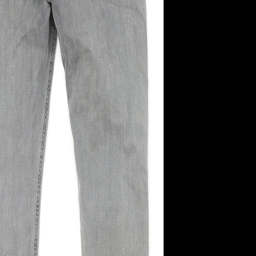 Per Una Womens Grey Cotton Straight Jeans Size 34 in Slim Zip