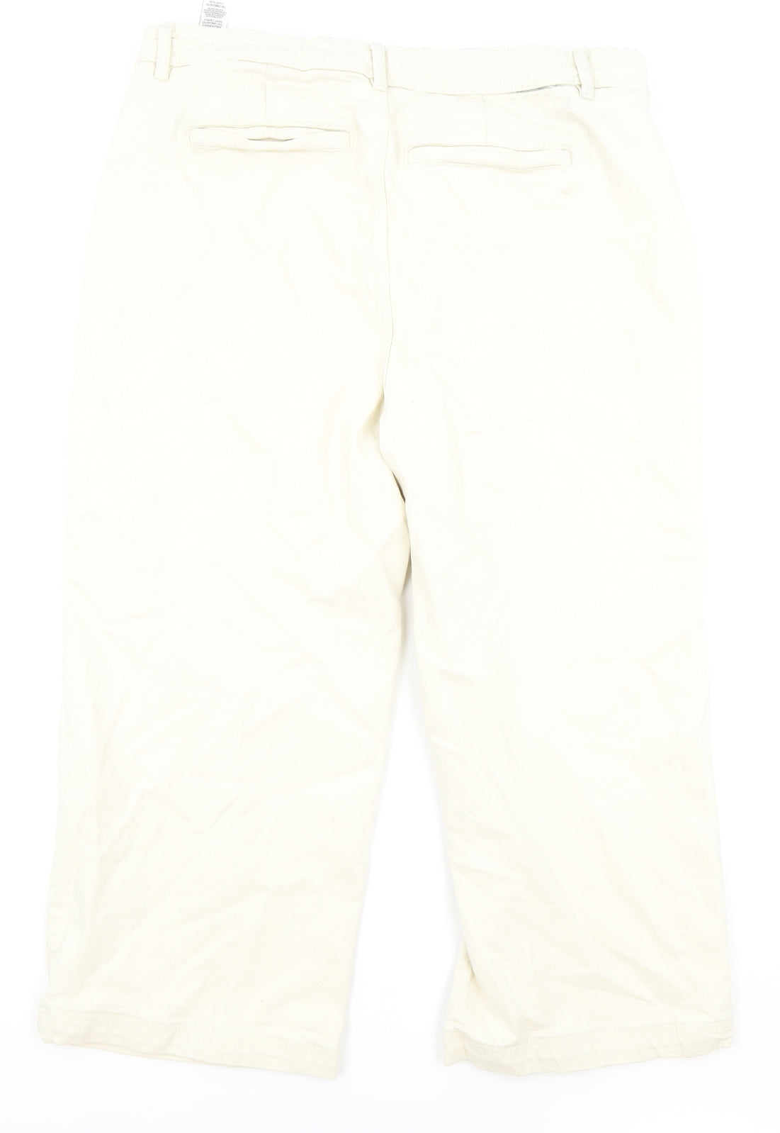 Per Una Womens Ivory Cotton Straight Jeans Size 18 Regular Zip