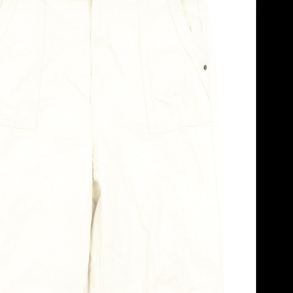 Per Una Womens Ivory Cotton Straight Jeans Size 18 Regular Zip