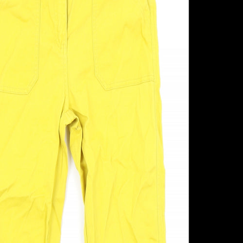 Papaya Womens Yellow Cotton Trousers Size 12 Regular Zip