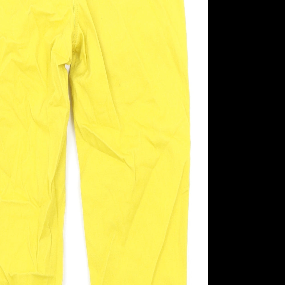 Papaya Womens Yellow Cotton Trousers Size 12 Regular Zip