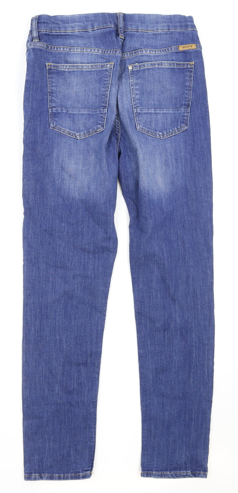 H&M Girls Blue Cotton Straight Jeans Size 13 Years Regular Zip