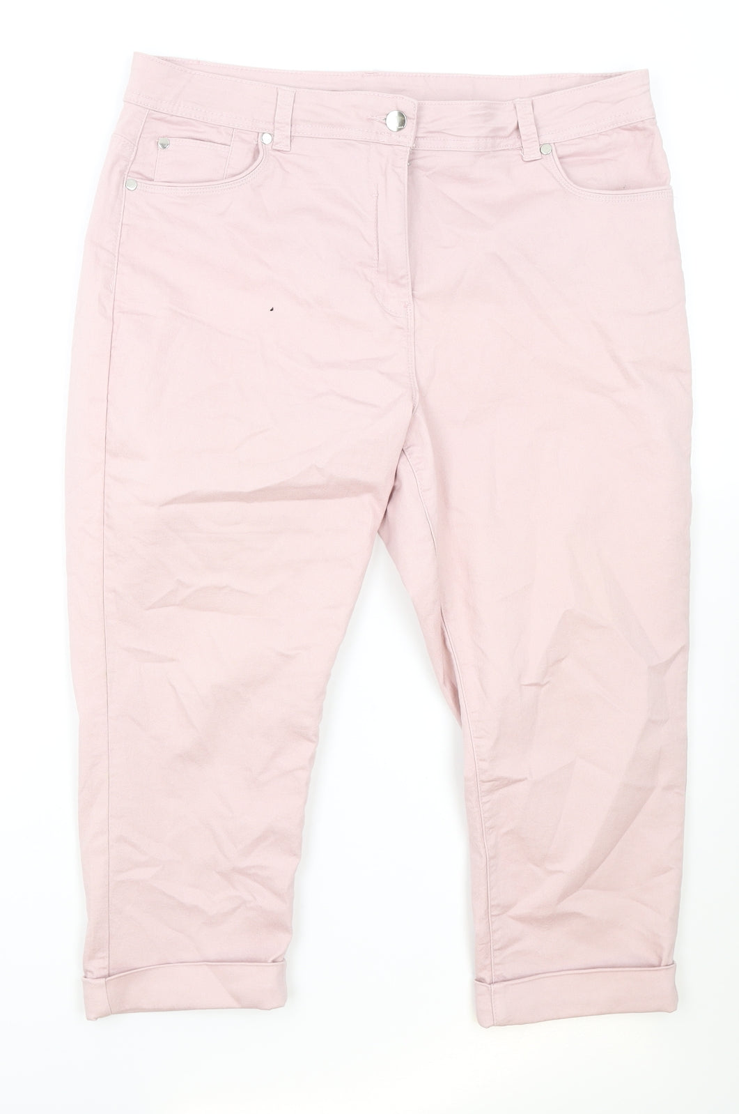 Dash Womens Pink Cotton Cropped Jeans Size 10 Regular Zip