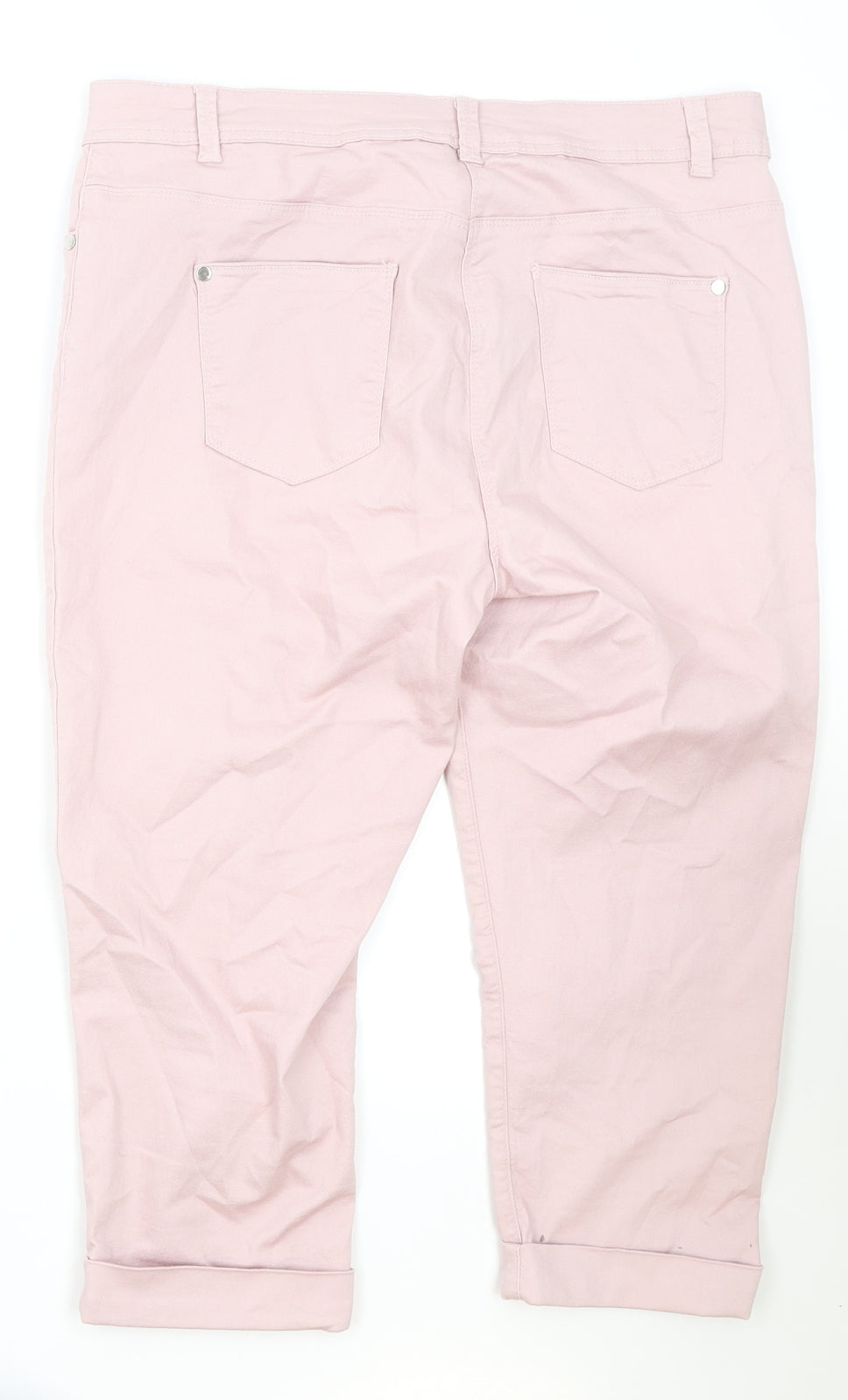 Dash Womens Pink Cotton Cropped Jeans Size 10 Regular Zip