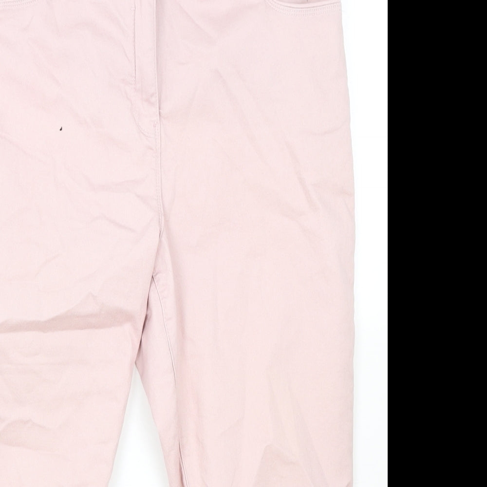 Dash Womens Pink Cotton Cropped Jeans Size 10 Regular Zip