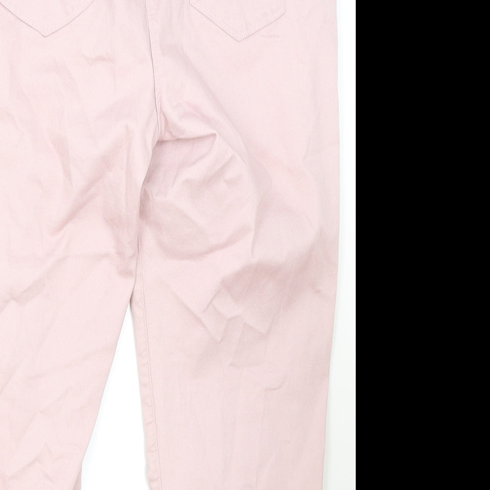 Dash Womens Pink Cotton Cropped Jeans Size 10 Regular Zip
