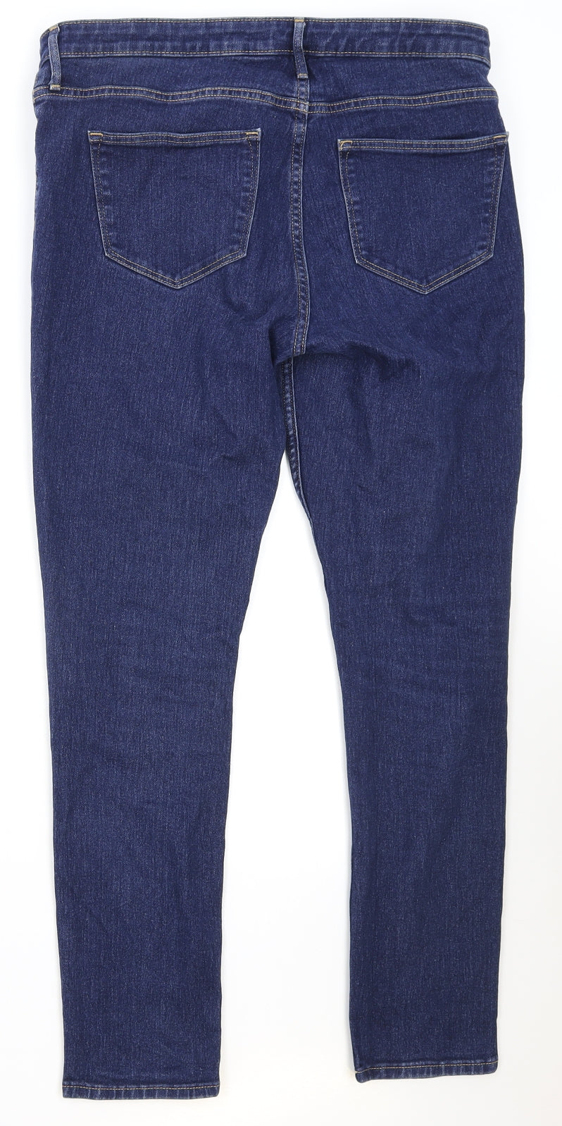 H&M Womens Blue Cotton Skinny Jeans Size 30 Regular Zip