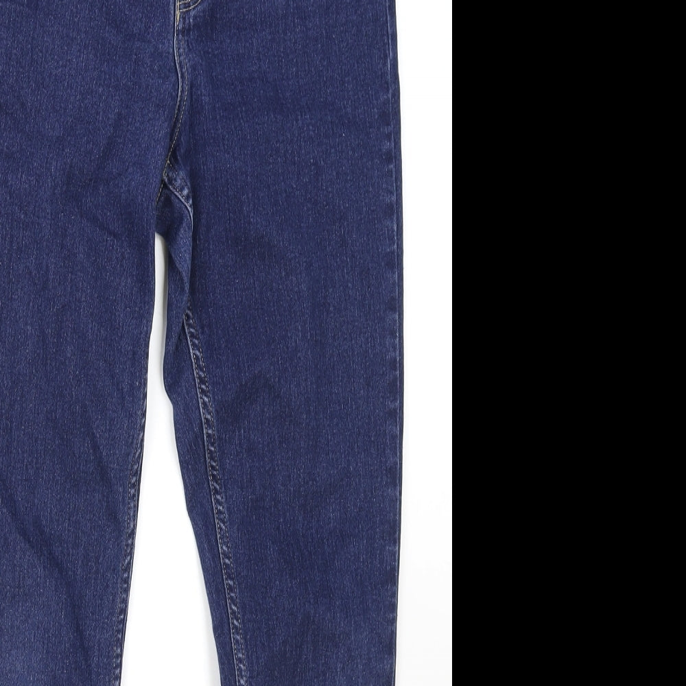 H&M Womens Blue Cotton Skinny Jeans Size 30 Regular Zip