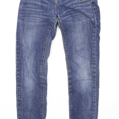 Gap Girls Blue Cotton Skinny Jeans Size 10 Years Regular Button