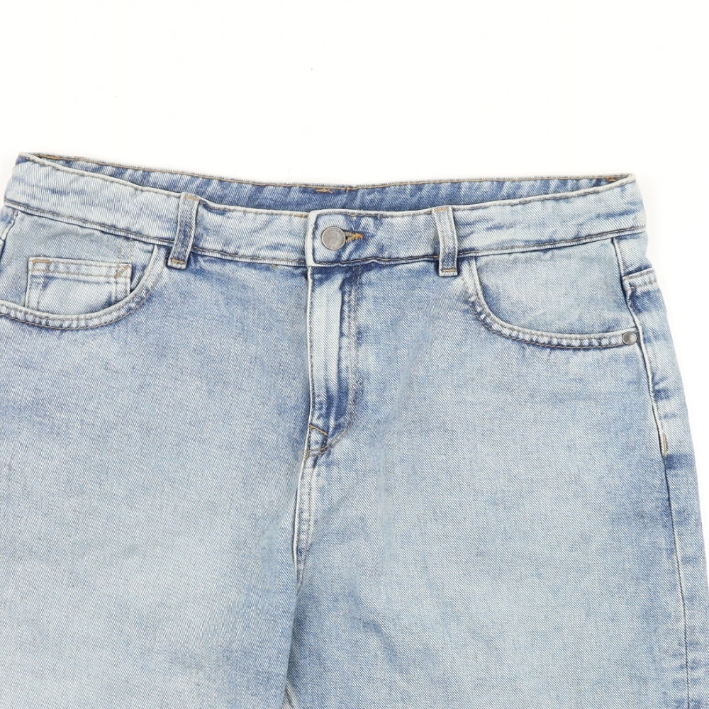 Marks and Spencer Girls Blue Cotton Bermuda Shorts Size 15-16 Years Regular Zip