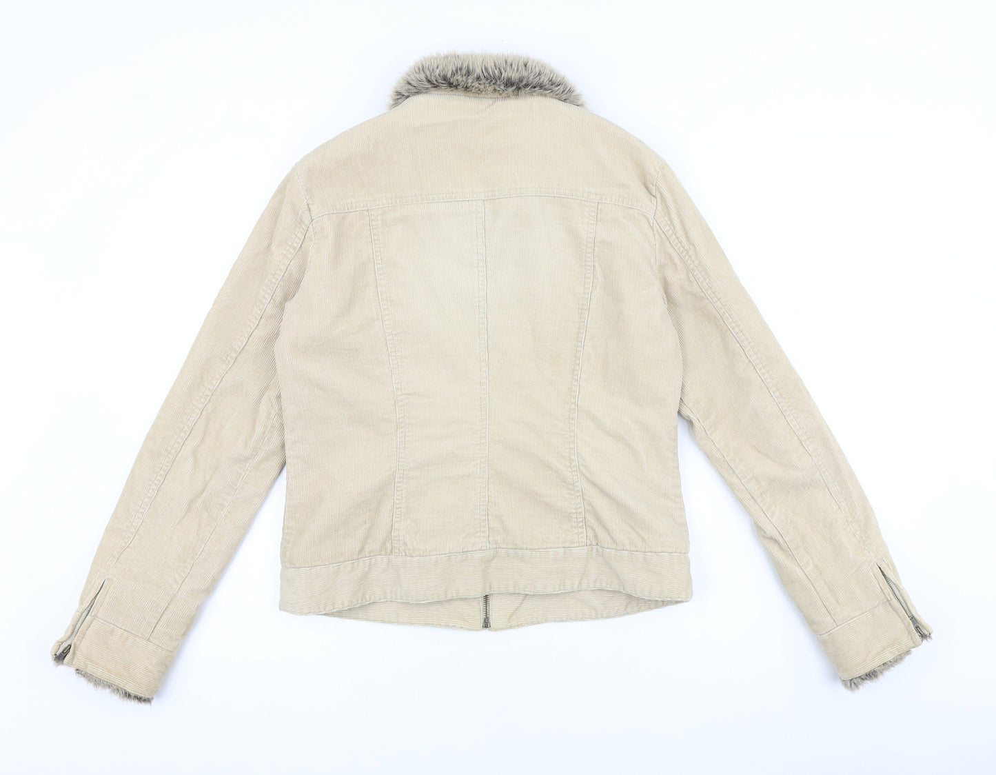 Principles Womens Beige Jacket Size 12 Zip