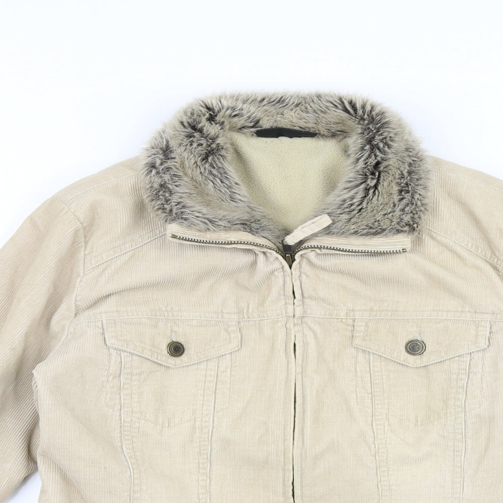 Principles Womens Beige Jacket Size 12 Zip