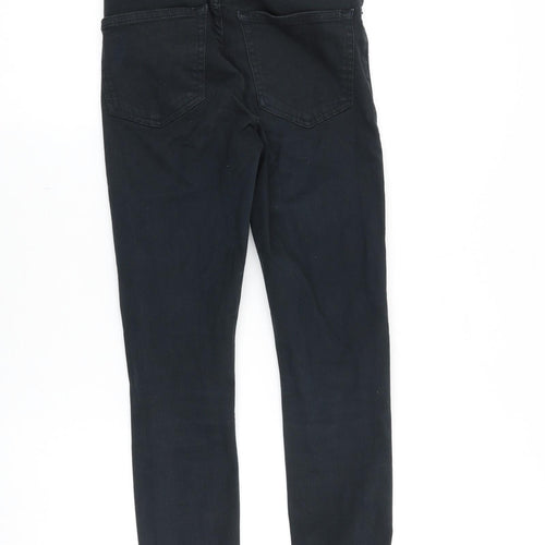 Topshop Womens Black Cotton Skinny Jeans Size 25 in Slim Zip