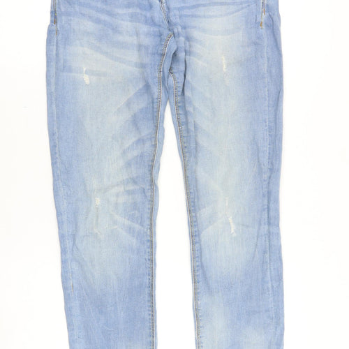 alcott Womens Blue Cotton Straight Jeans Size 30 in Slim Zip