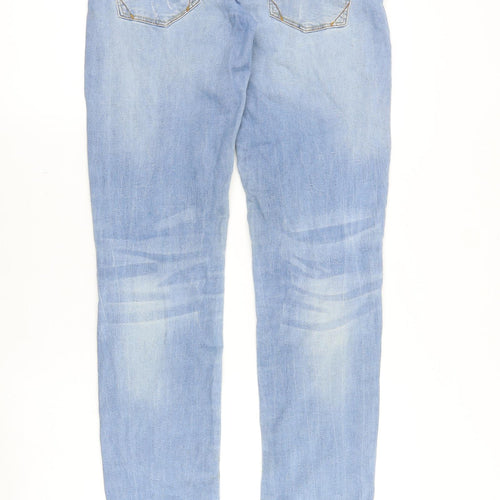 alcott Womens Blue Cotton Straight Jeans Size 30 in Slim Zip
