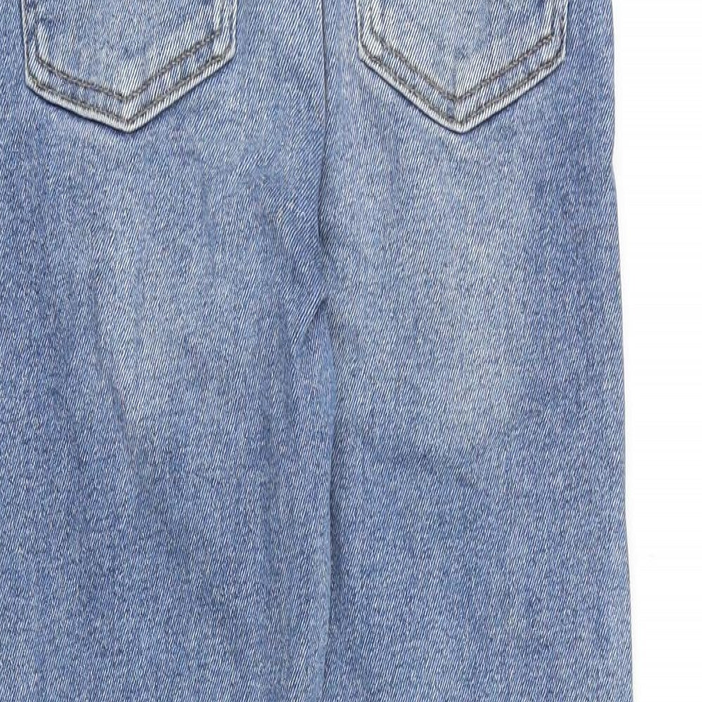 Marks and Spencer Womens Blue Cotton Straight Jeans Size 8 Regular Zip