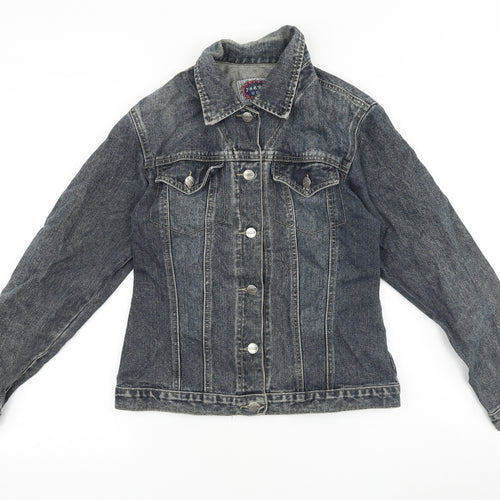Helen Womens Blue Jacket Size 4 Button
