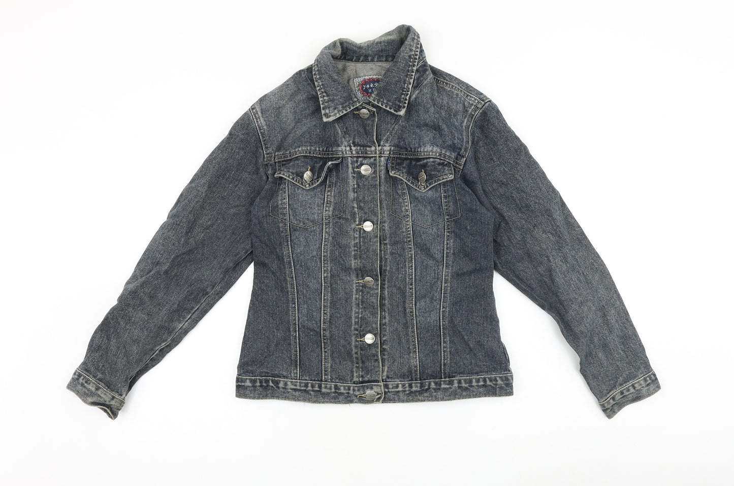 Helen Womens Blue Jacket Size 4 Button