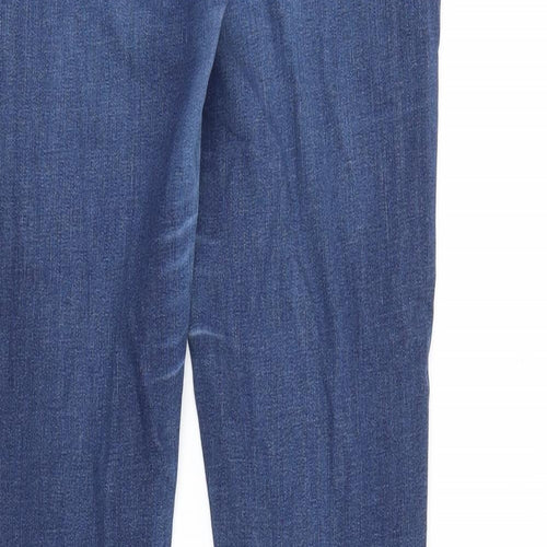 Topshop Womens Blue Cotton Skinny Jeans Size 30 in Slim Zip