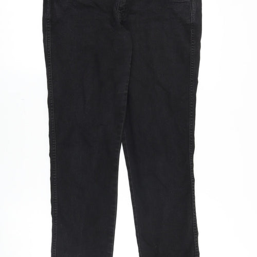 &Denim Womens Black Cotton Tapered Jeans Size 30 in Regular Zip