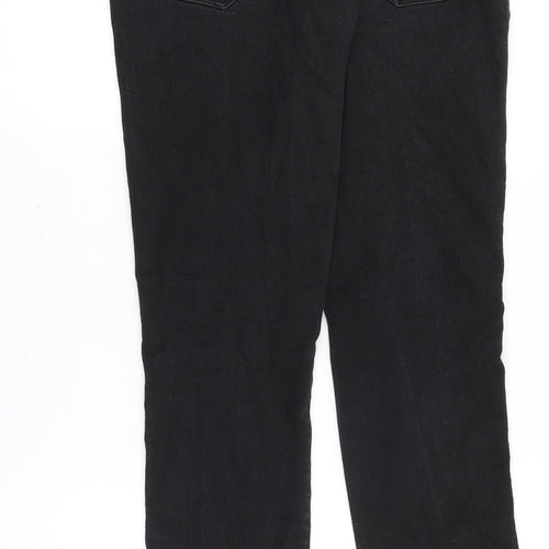 &Denim Womens Black Cotton Tapered Jeans Size 30 in Regular Zip