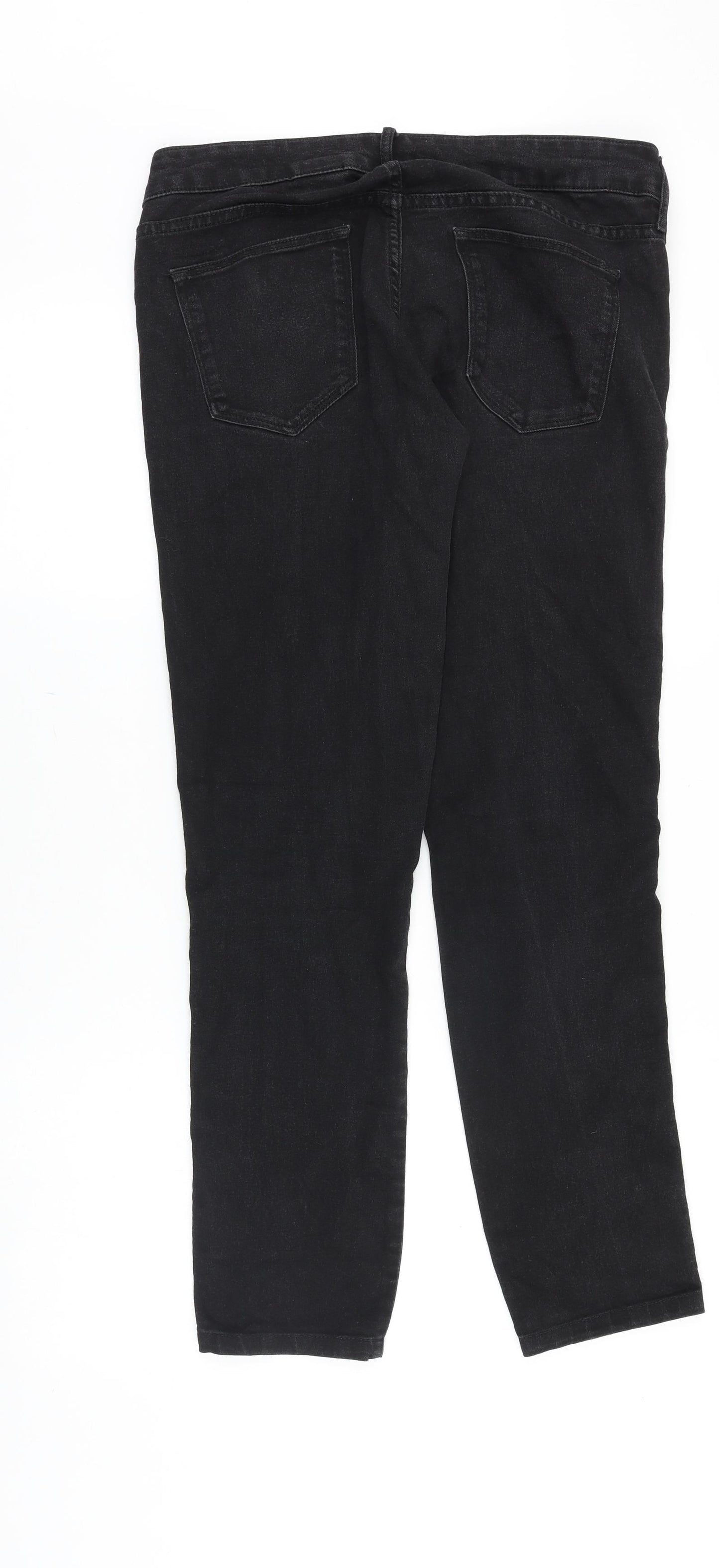 &Denim Womens Black Cotton Tapered Jeans Size 30 in Regular Zip