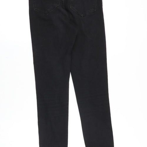 Denim & Co. Womens Black Cotton Skinny Jeans Size 6 Slim Zip - Side Stripe