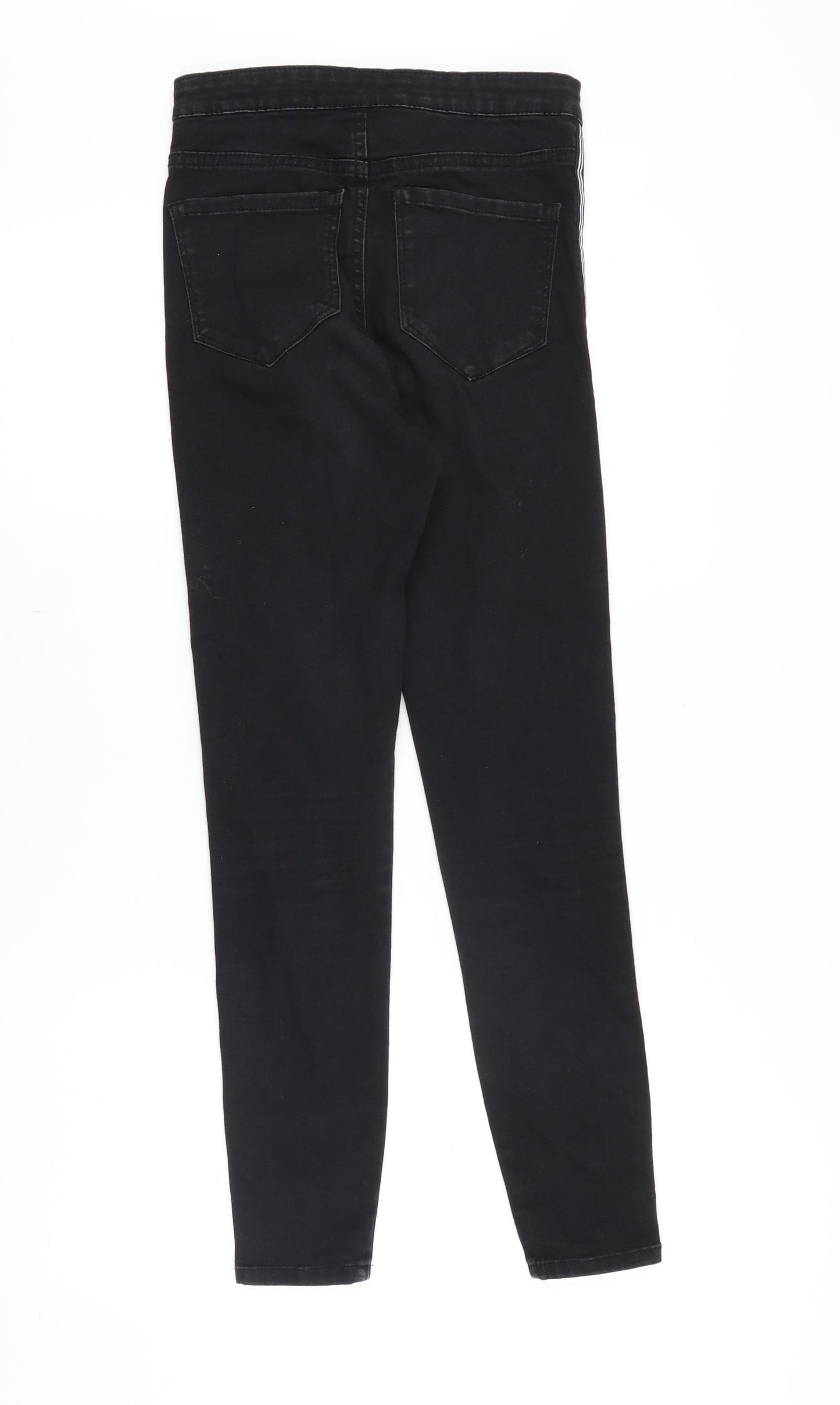 Denim & Co. Womens Black Cotton Skinny Jeans Size 6 Slim Zip - Side Stripe