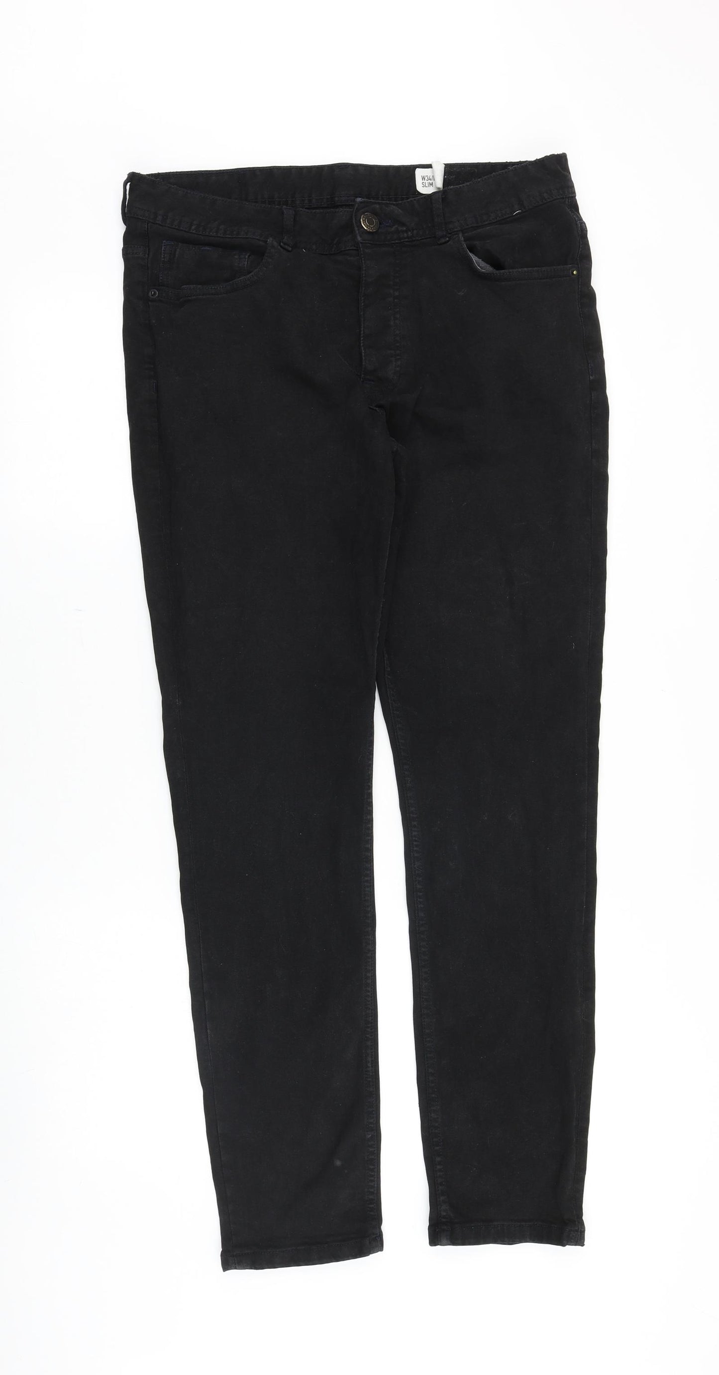 Denim & Co. Mens Black Cotton Skinny Jeans Size 34 in Regular Zip