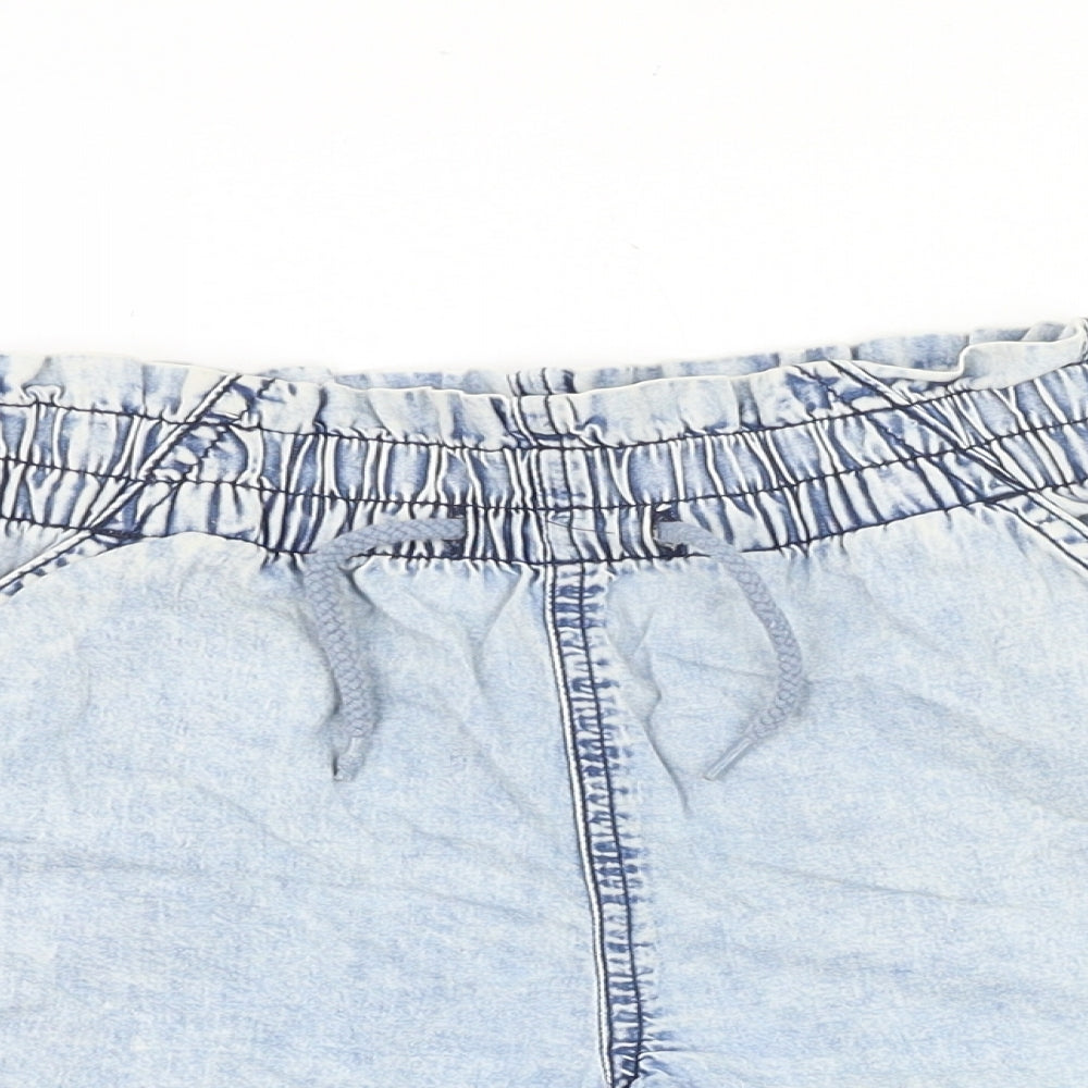Nutmeg Girls Blue Cotton Culotte Shorts Size 8-9 Years Regular Drawstring