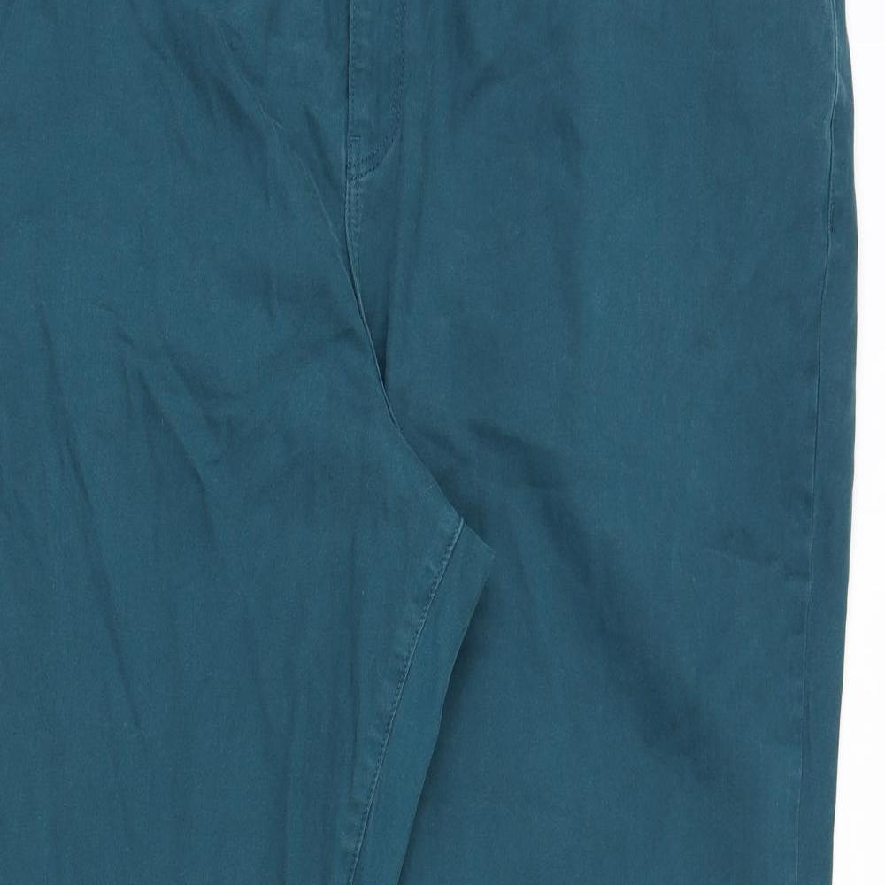 TU Womens Green Cotton Tapered Jeans Size 24 Regular Zip