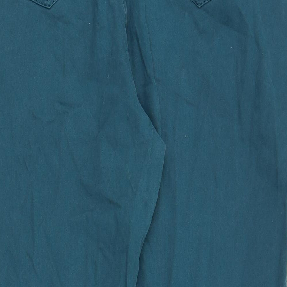 TU Womens Green Cotton Tapered Jeans Size 24 Regular Zip