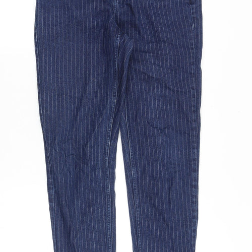 Topshop Womens Blue Cotton Tapered Jeans Size 28 in Regular Zip