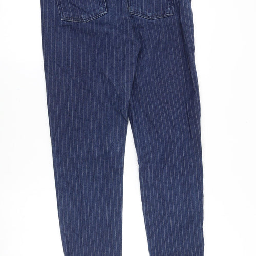 Topshop Womens Blue Cotton Tapered Jeans Size 28 in Regular Zip