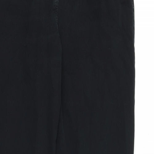 Marks and Spencer Womens Black Cotton Straight Jeans Size 12 Regular Zip