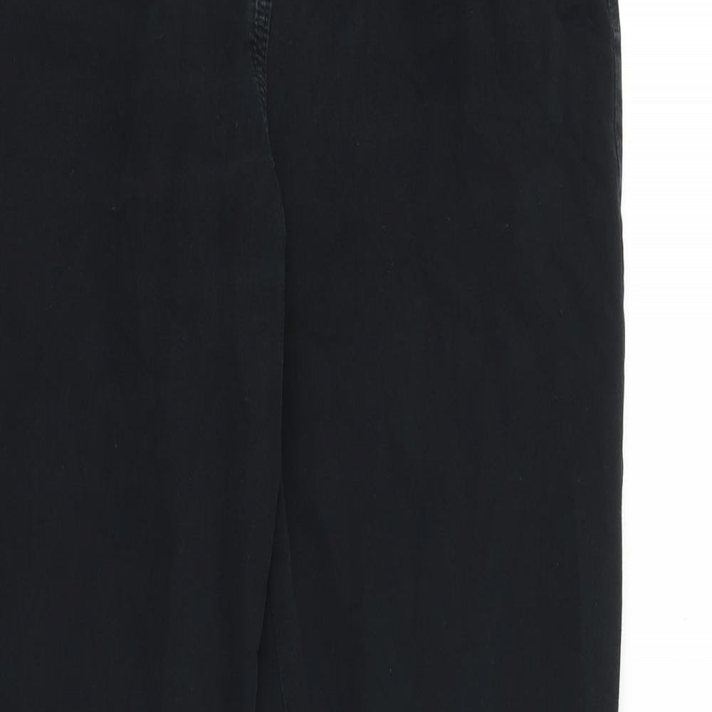 Marks and Spencer Womens Black Cotton Straight Jeans Size 12 Regular Zip