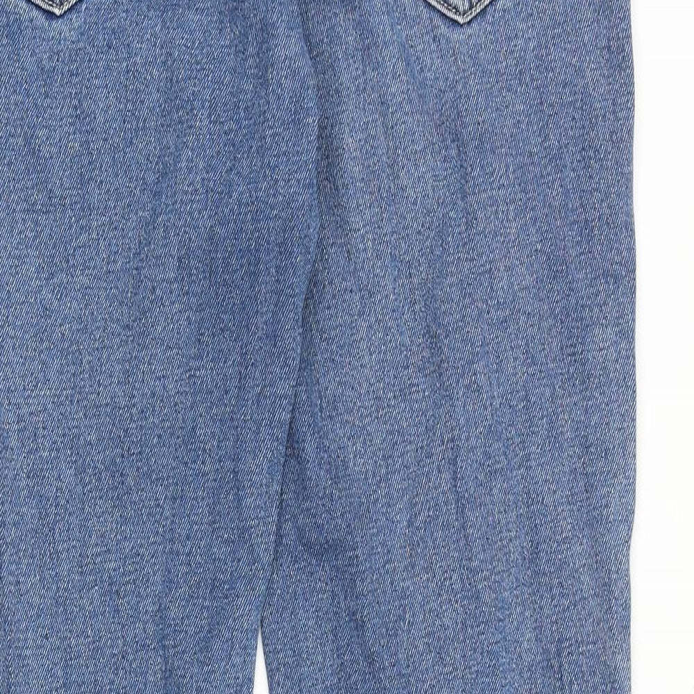 George Mens Blue Cotton Straight Jeans Size 34 in Regular Zip