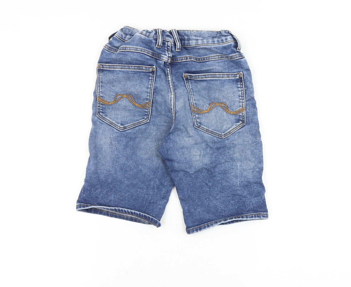 &Denim Boys Blue Cotton Bermuda Shorts Size 10-11 Years Regular Drawstring
