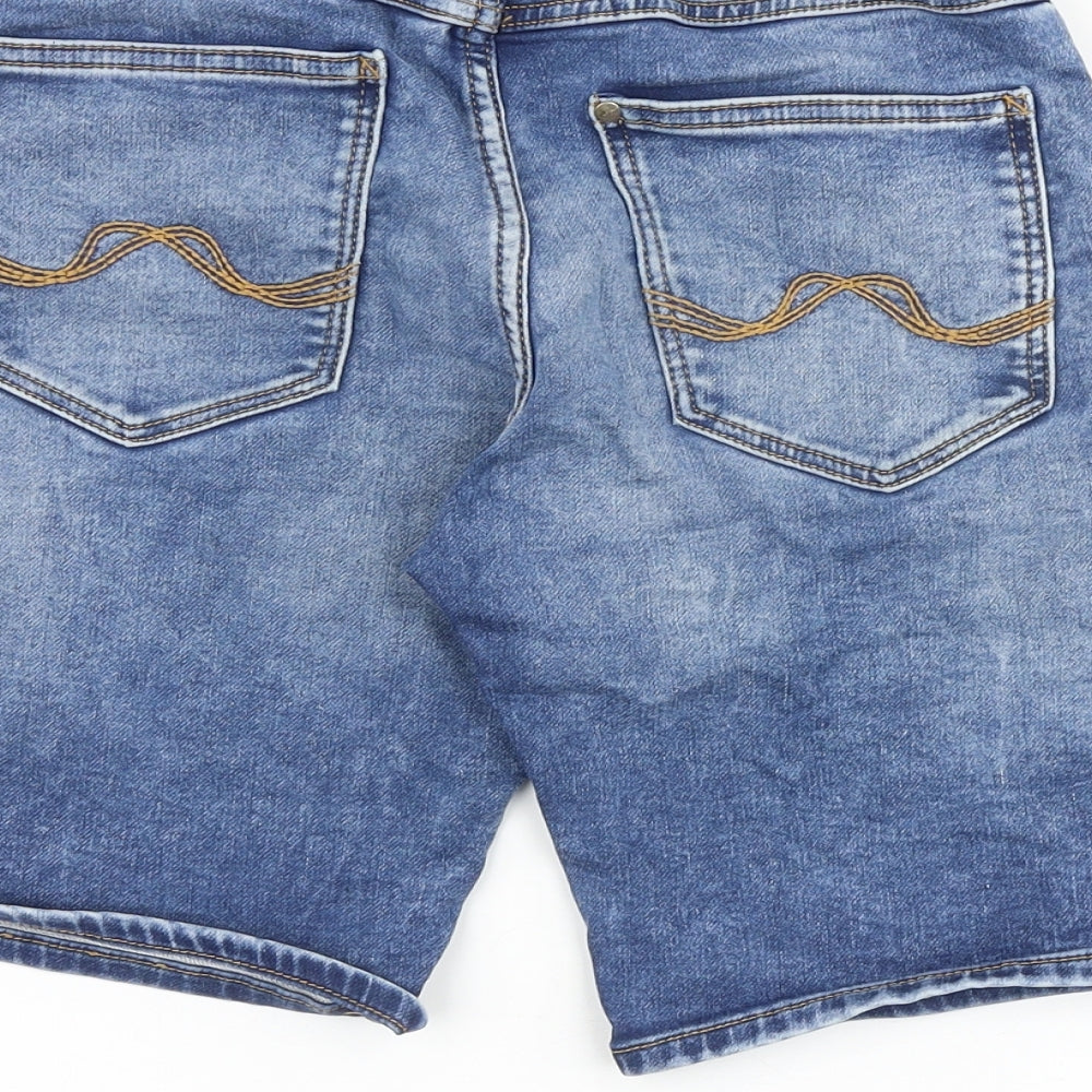 &Denim Boys Blue Cotton Bermuda Shorts Size 10-11 Years Regular Drawstring