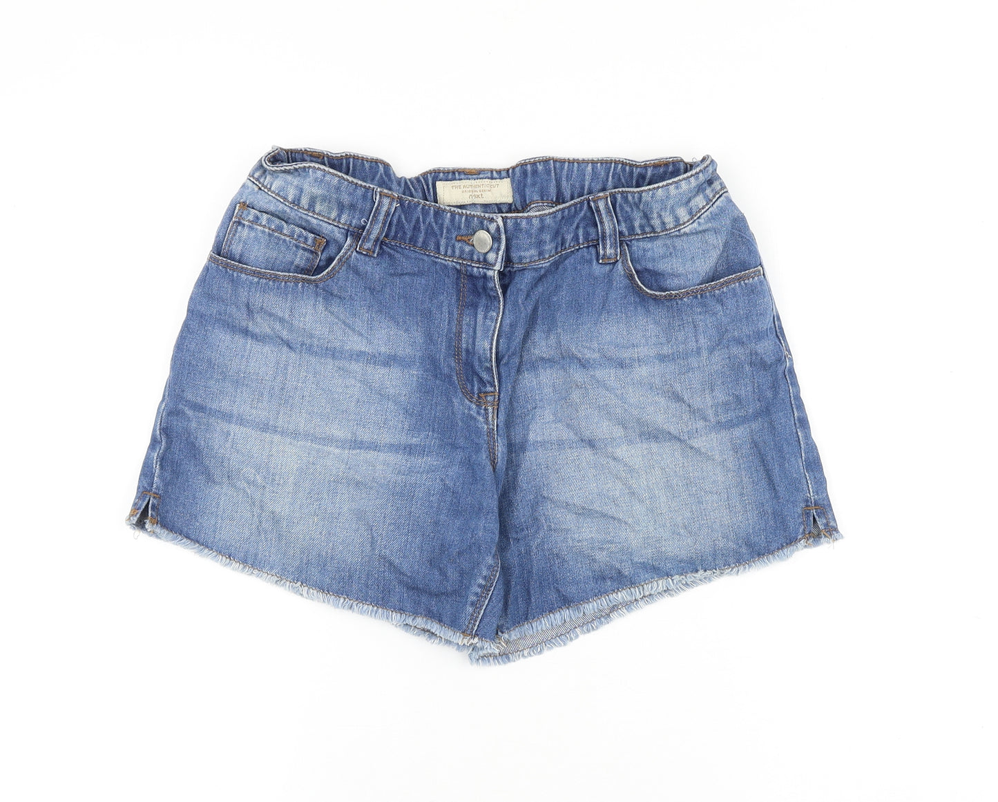 NEXT Girls Blue Cotton Mom Shorts Size 15 Years Regular Zip
