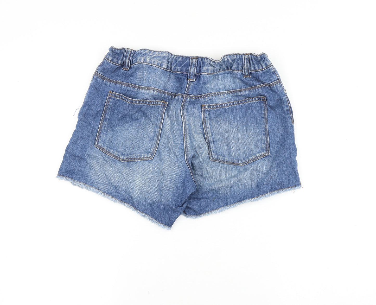 NEXT Girls Blue Cotton Mom Shorts Size 15 Years Regular Zip