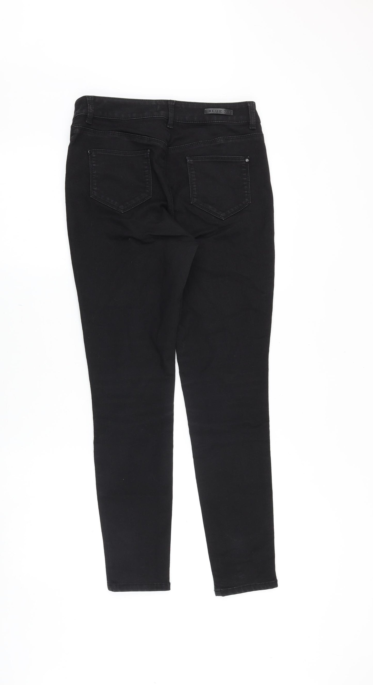 Blue 73 Womens Black Cotton Skinny Jeans Size 10 Slim Zip