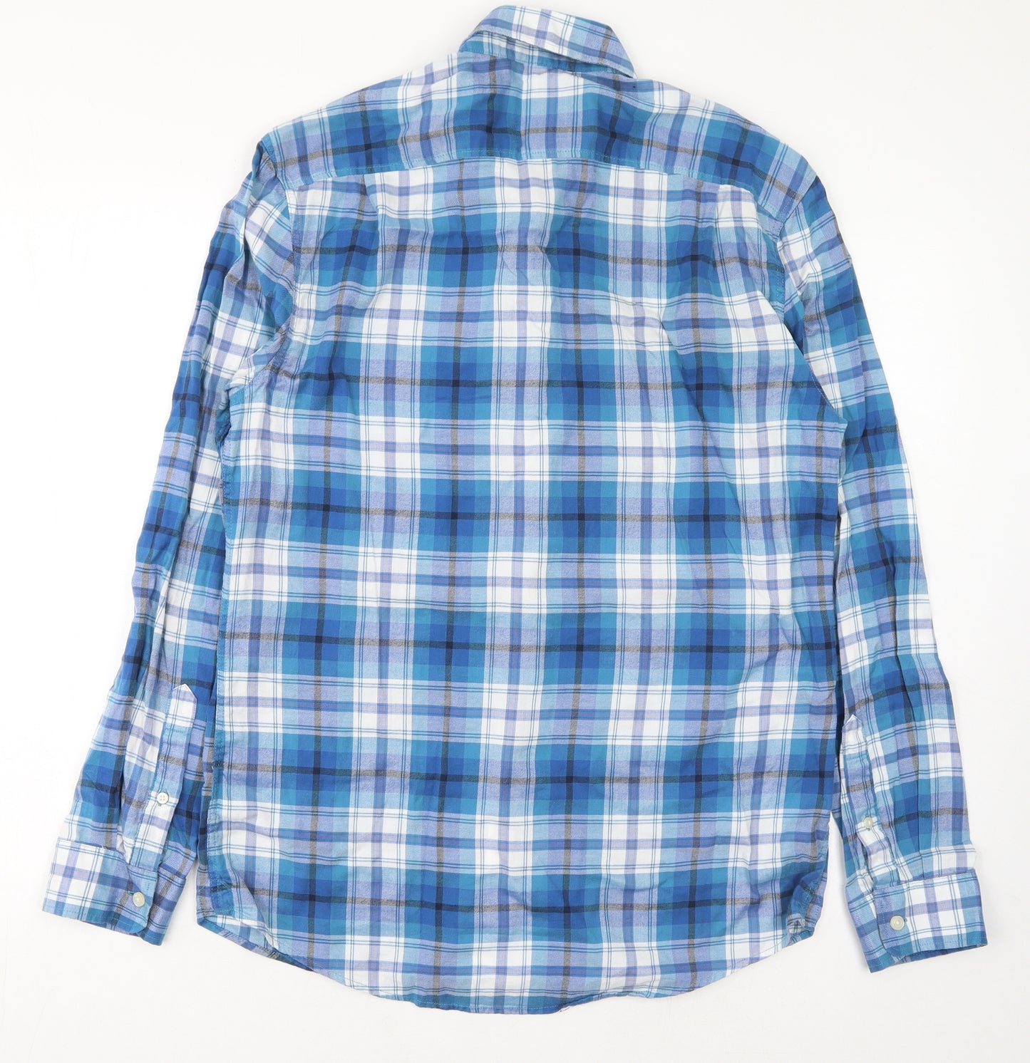 Jack Wills Mens Blue Plaid Cotton Dress Shirt Size M Collared Button