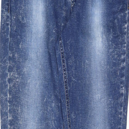 Miss Selfridge Womens Blue Cotton Skinny Jeans Size 12 Regular Button