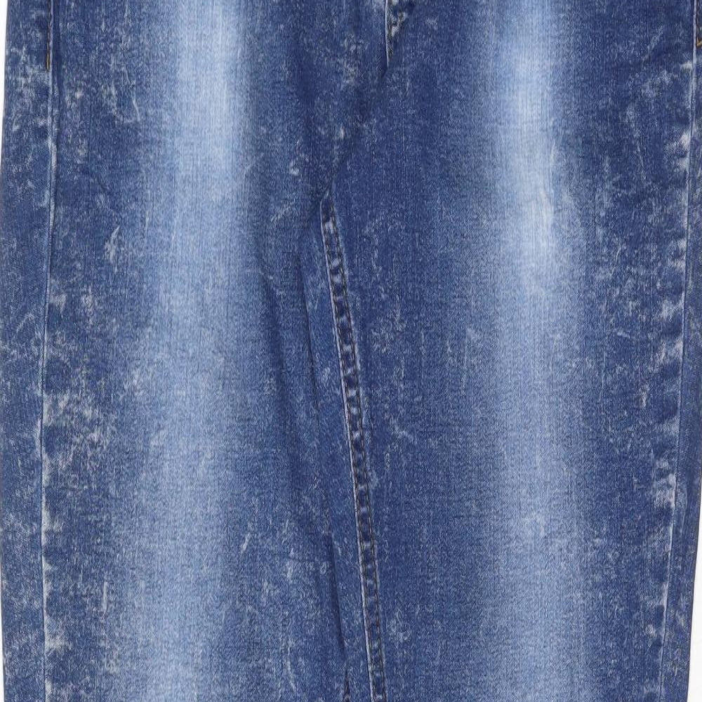 Miss Selfridge Womens Blue Cotton Skinny Jeans Size 12 Regular Button