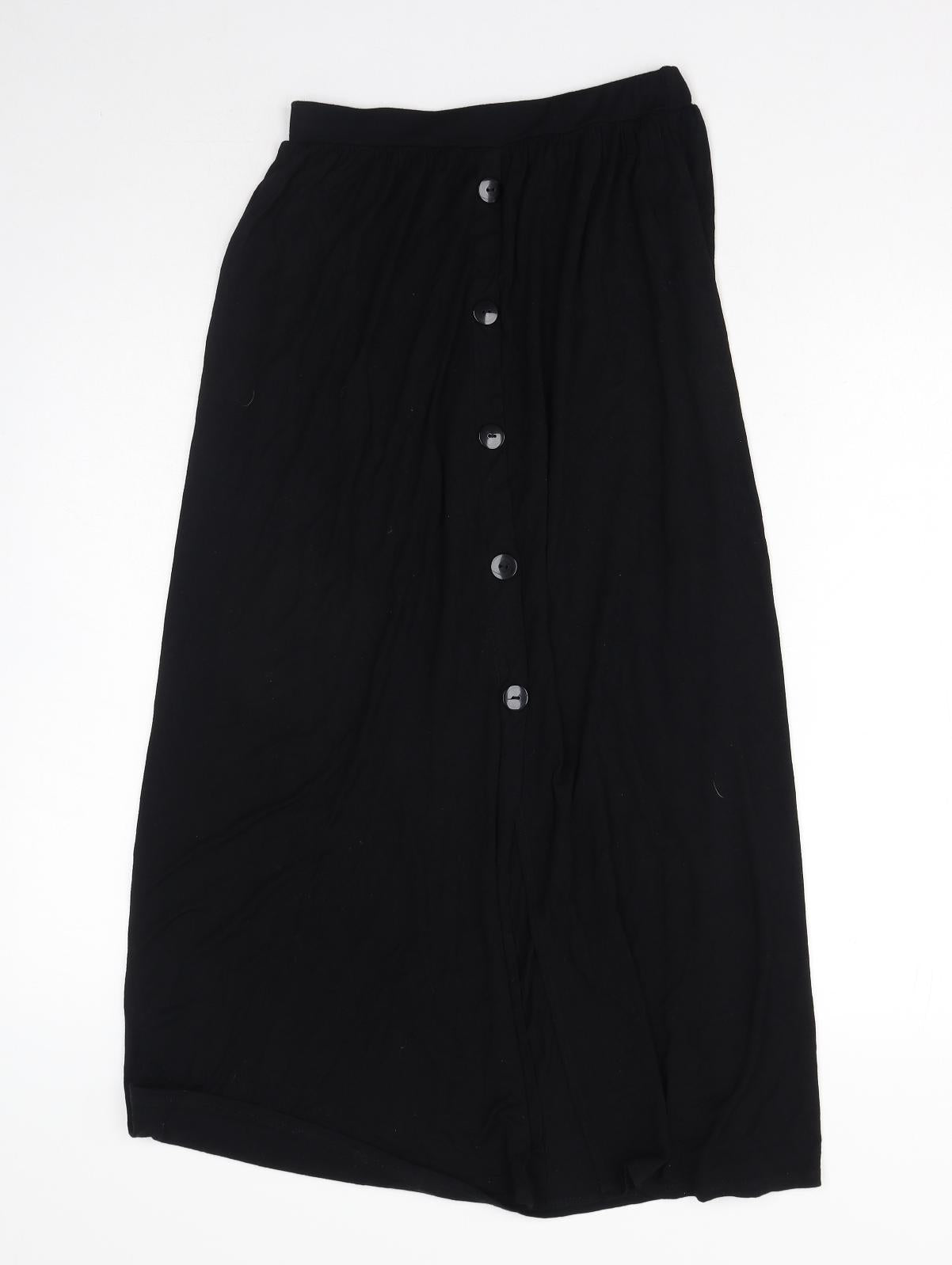 Boohoo Womens Black Polyester Peasant Skirt Size 10