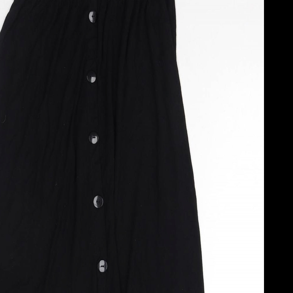 Boohoo Womens Black Polyester Peasant Skirt Size 10