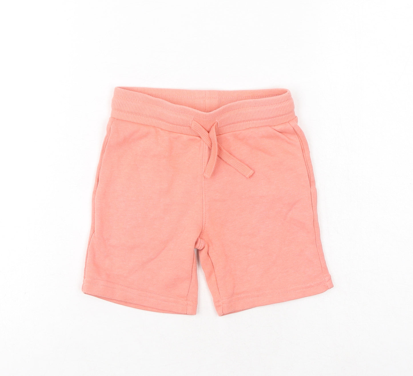 H&M Boys Orange Cotton Sweat Shorts Size 2-3 Years Regular Drawstring